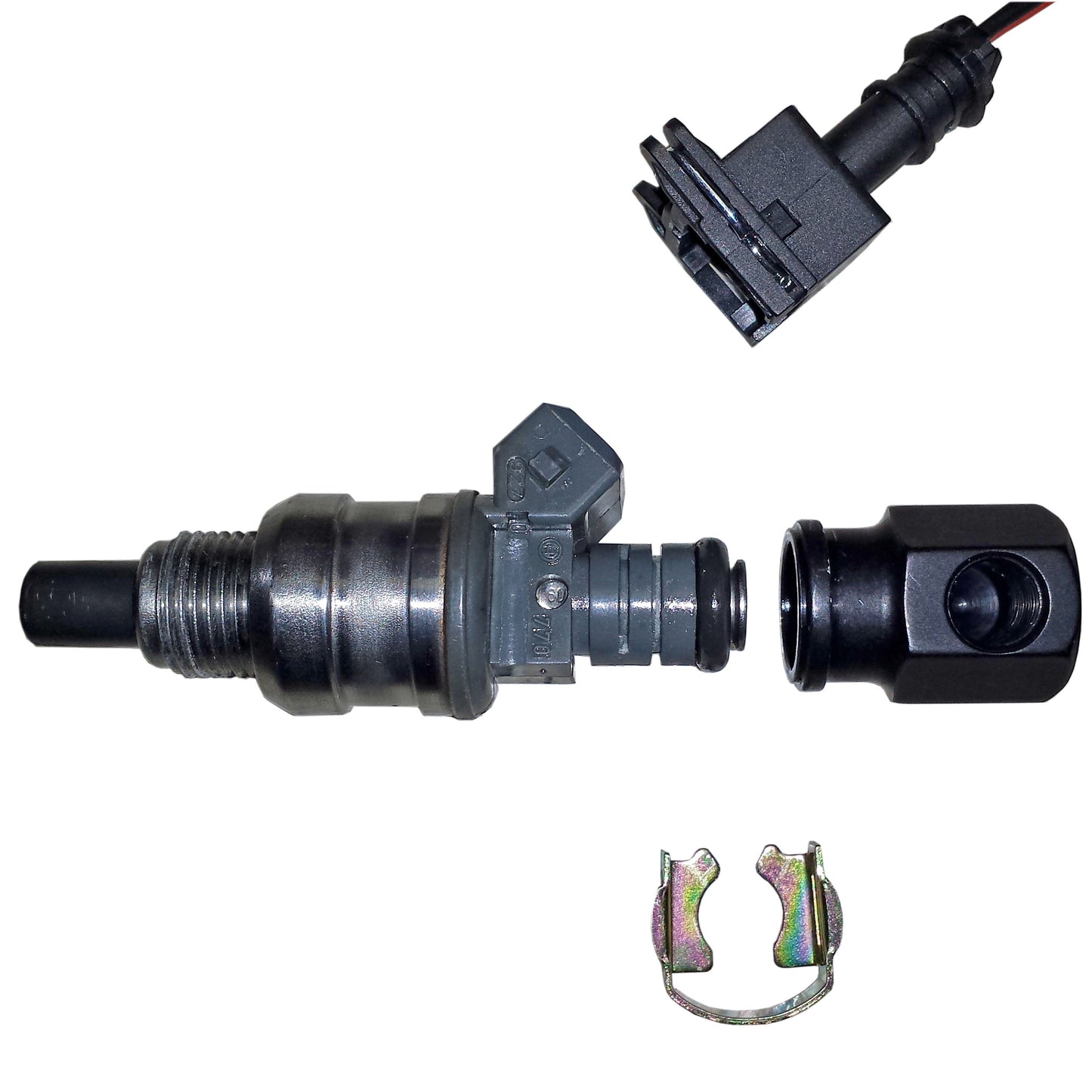 Threaded fuel Injectors - Electrical pigtail, fuel fitting, and clip