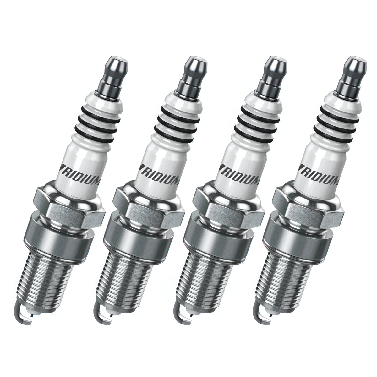 Illustration of four iridium spark plugs for 1994–2000 Mazda Miata engines