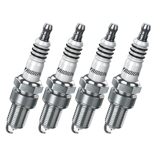 Illustration of four iridium spark plugs for 2001–2005 Mazda Miata engines