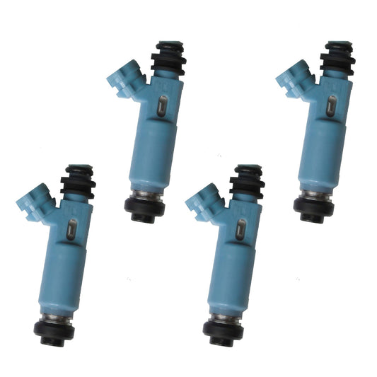 Set of four blue 320cc fuel injectors rated for E85 use
