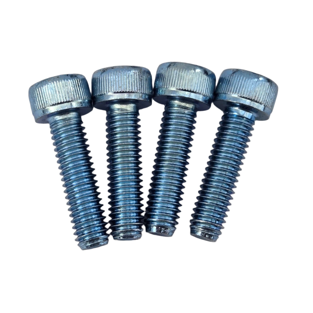 Four socket-head mounting bolts supplied with the TVS900 1.6-liter Miata pulley spacer
